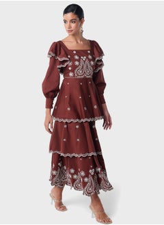 Threadz by Ajooni Embroidered Tier Dress  - Image 4