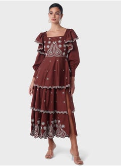 Threadz by Ajooni Embroidered Tier Dress  - Image 1