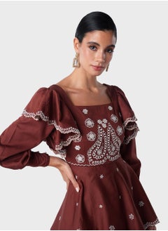 Threadz by Ajooni Embroidered Tier Dress  - Image 3