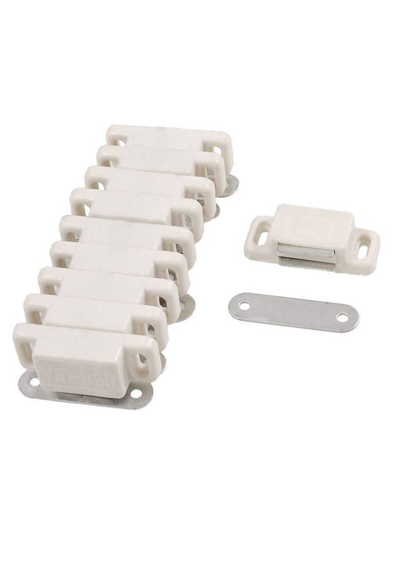 Saim Saim Magnetic Door Catch Off White Plastic Housing Plate for Cabinet Cupboard Wardrobe Closet Drawer Latch Pack of 10  - Image 2