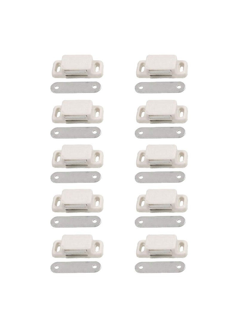 Saim Saim Magnetic Door Catch Off White Plastic Housing Plate for Cabinet Cupboard Wardrobe Closet Drawer Latch Pack of 10  - Image 1