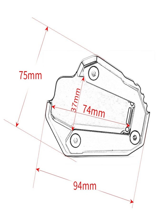Velospeed For Monster 937 2021-2022 Monster 821 1200 1200S 2014-2019 Motorcycle CNC Kickstand Foot Side Stand Enlarge Plate Pad Accessories (black-2) - Image 5