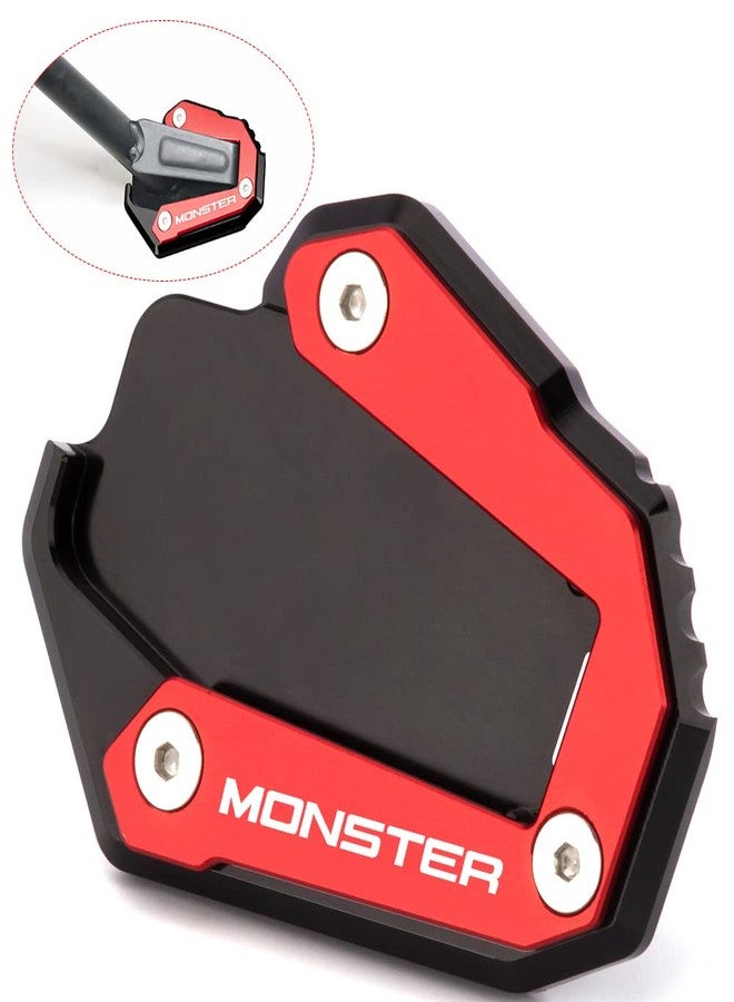 Velospeed For Monster 937 2021-2022 Monster 821 1200 1200S 2014-2019 Motorcycle CNC Kickstand Foot Side Stand Enlarge Plate Pad Accessories (black-2) - Image 1
