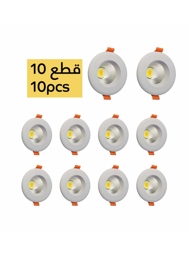 Spotlight 7cm 7W LED three colors 10pcs COB kit  - Image 1