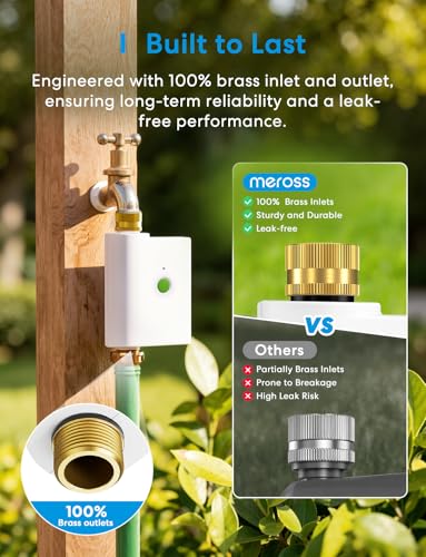 meross WiFi Water Timer for Garden Hose Smart Hose Timer with Brass Inlet Outet WiFi Sprinkler Valve Work with Apple Homekit Alexa Google Assistant Smart Rain Skip for Lawn Garden Yard - Image 3