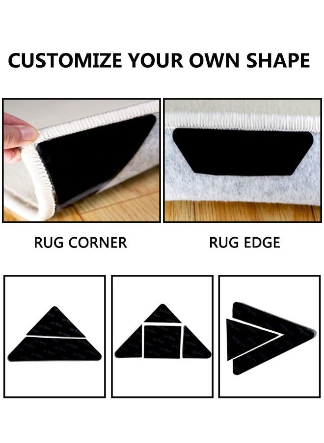 وهاواي 16 Pcs Non Slip Rug Tape for  Floors and Tiles, Dual Sided Adhesive Rug Sticker to Keep Your Rugs in Place ,Reusable and Washable Carpet Tape for Area Rugs, Three shapes，Style C  - Image 2