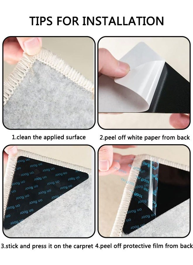 وهاواي 16 Pcs Non Slip Rug Tape for  Floors and Tiles, Dual Sided Adhesive Rug Sticker to Keep Your Rugs in Place ,Reusable and Washable Carpet Tape for Area Rugs, Three shapes，Style C  - Image 5