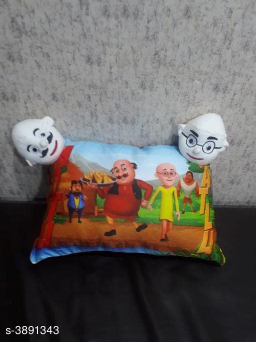 TURIYA 180 TC Double Face Cartoon Printed Toddler Pillow Cum Toy; Multicolour; 12x18 inches; ndmp_Samose - Image 2