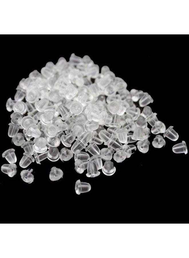 Chunney 500 Pieces Clear Earring Backs Safety Rubber Bullet Earring Clutch Hypoallergenic - Image 3