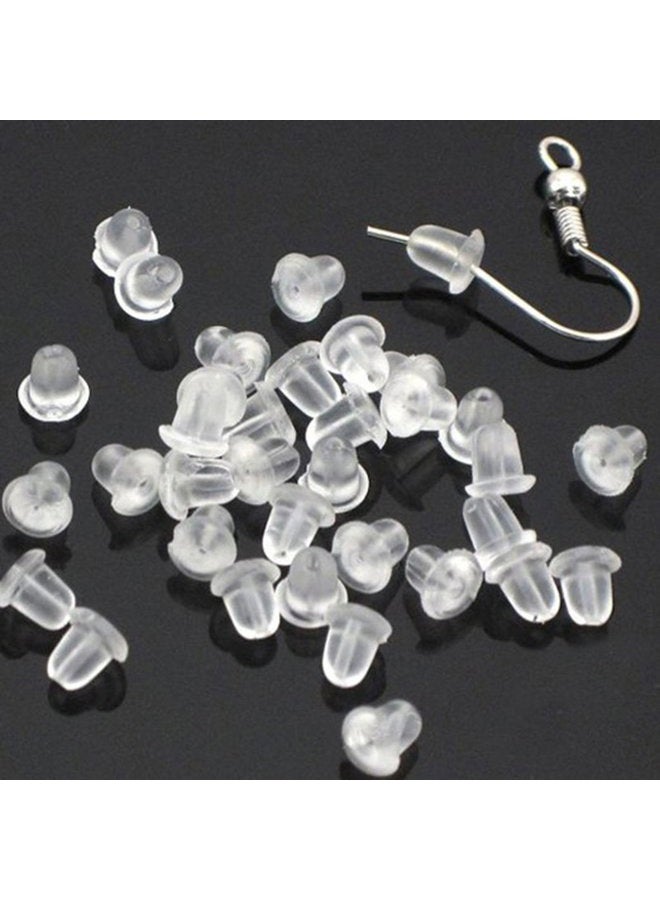 Chunney 500 Pieces Clear Earring Backs Safety Rubber Bullet Earring Clutch Hypoallergenic - Image 1