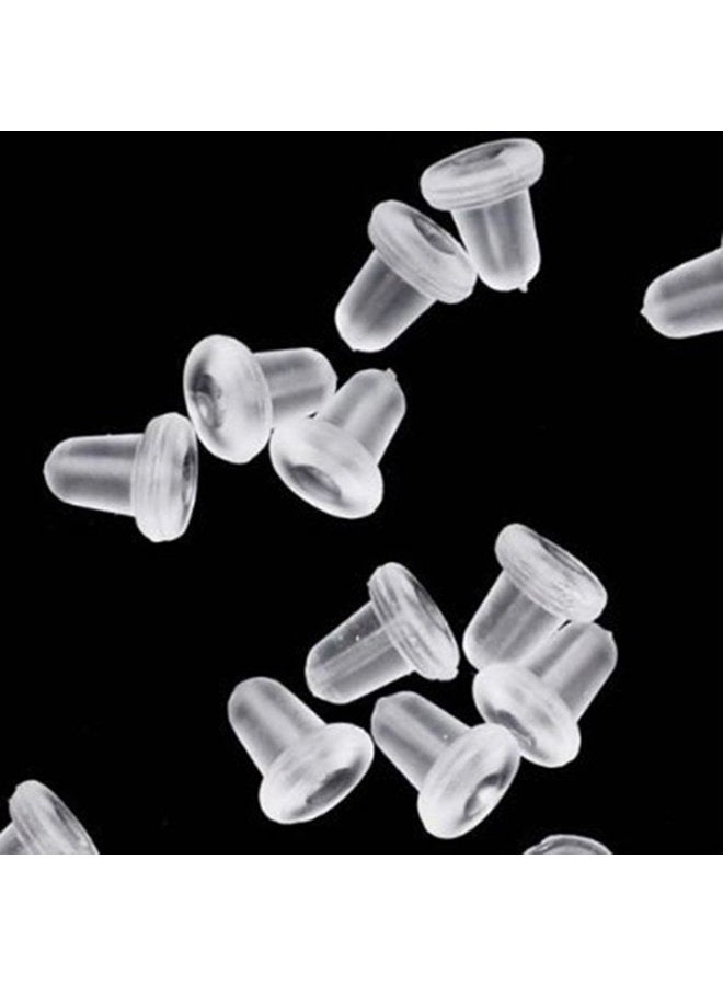 Chunney 500 Pieces Clear Earring Backs Safety Rubber Bullet Earring Clutch Hypoallergenic - Image 2