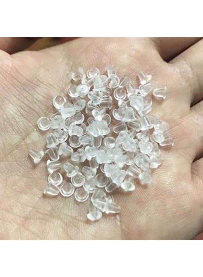 Chunney 500 Pieces Clear Earring Backs Safety Rubber Bullet Earring Clutch Hypoallergenic - Image 4
