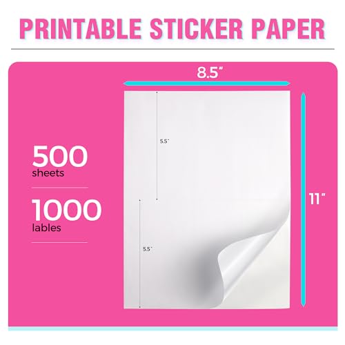 LuckyGuard Shipping Address Labels 8.5x5.5 Inch 1000 Sticker Labels 2 Pack White Shipping Labels for Laser/Inkjet Printers (500 Sheets, Total 1000 Labels) - Image 2