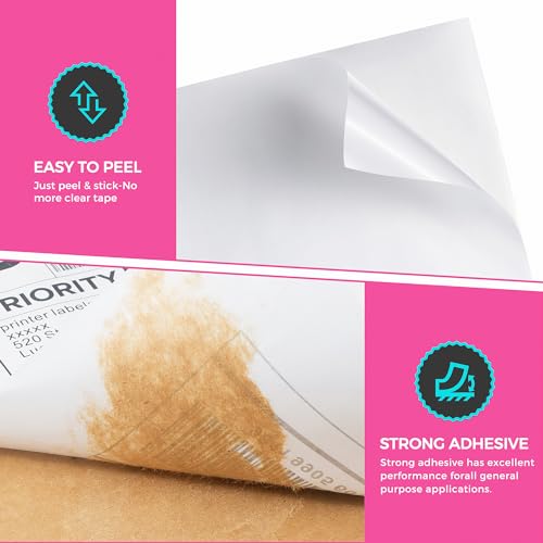 LuckyGuard Shipping Address Labels 8.5x5.5 Inch 1000 Sticker Labels 2 Pack White Shipping Labels for Laser/Inkjet Printers (500 Sheets, Total 1000 Labels) - Image 4