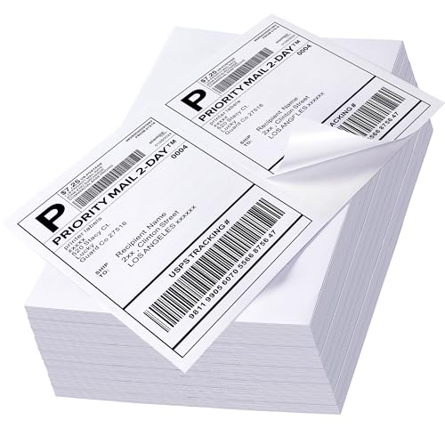 LuckyGuard Shipping Address Labels 8.5x5.5 Inch 1000 Sticker Labels 2 Pack White Shipping Labels for Laser/Inkjet Printers (500 Sheets, Total 1000 Labels) - Image 1