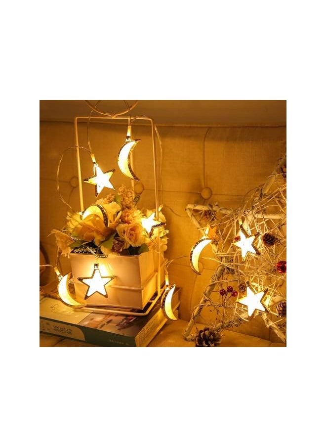 The Bros Ramadan Eid Moon Star String Lights, 12 Feet 20 LEDs Eid Mubarak Palace Lantern Lamp for Islamic Indoor Outdoor Home Garden Decoration (Warm White)  - Image 5