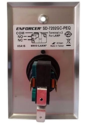 SECO-LARM سيكو-لارم SD-7202GC-PEQ إنفورسير لوحة حائط مضاءة LED ذات زر كبير أخضر، زر ضغط مضاء كبير مع عنوان "اضغط للخروج"، زر الضغط مصنف 10A عند 125 إلى 250VAC - Image 4