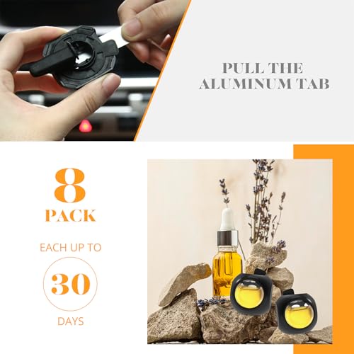 DRIVEJOY Car Air Freshener Vent Clips, 8 Pack, Provides Long-Lasting Scent, Up to 240 Days, Odor Eliminator (Citrus) - Image 2