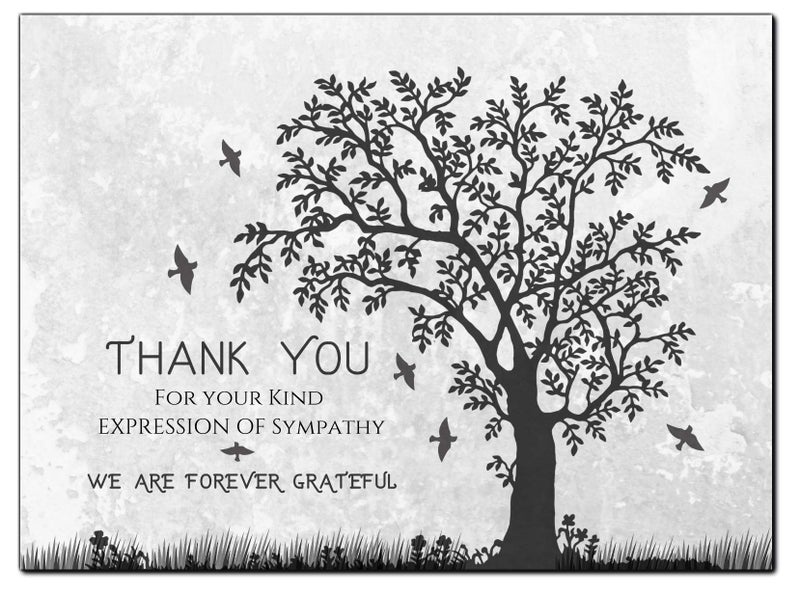 Elcer Funeral thank you cards with envelopes Celebration of life Floral Tree acknowledgment memorial Sympathy Christian Thank you notes (20 Pack) - Image 2