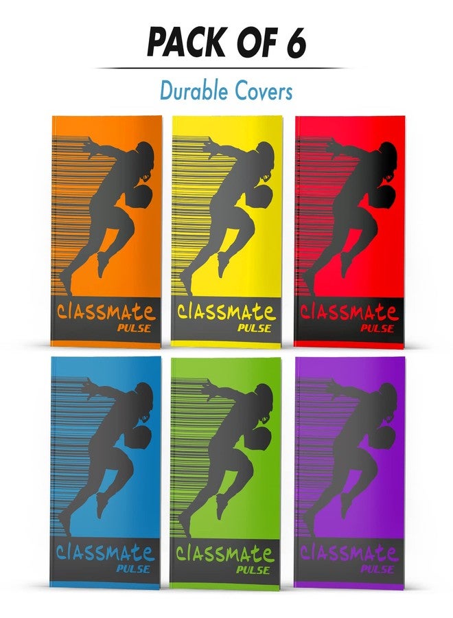 Classmate Pulse PP Cover Longbooks,A4 size, Unruled,140 Pages (Pack of 6) - Image 3