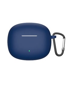 Compatible with Honor Earbuds X3i Case Cover, Soft Silicone Shockproof Protective Case Wireless Earbuds with Carabiner, Front LED Visible (Blue)