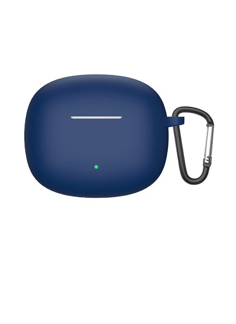 Compatible with Honor Earbuds X3i Case Cover, Soft Silicone Shockproof Protective Case Wireless Earbuds with Carabiner, Front LED Visible (Blue)