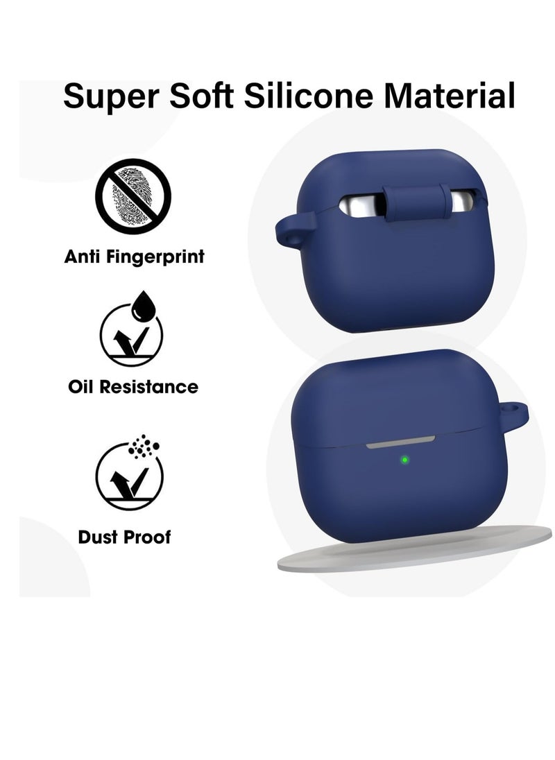 Generic - Compatible with Honor Earbuds X3i Case Cover, Soft Silicone Shockproof Protective Case Wireless Earbuds with Carabiner, Front LED Visible (Blue) - Image 1