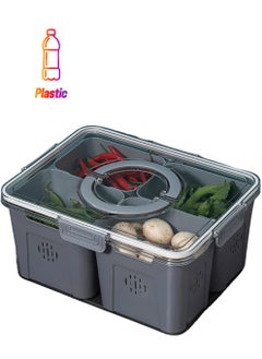 Y&D Kitchen Food Vegetable Portable Large Storage 4 Compartment Storage Box  - Image 1