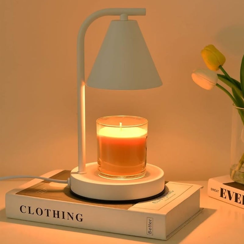 kobodon Candle Warmer Lamp, Electric Candle Lamp Warmer Birthday for Mom Women Home Bedroom Decor Dimmable Wax Melt Warmer for Scented Wax with 2 Bulbs, Jar Candles (White) - Image 1