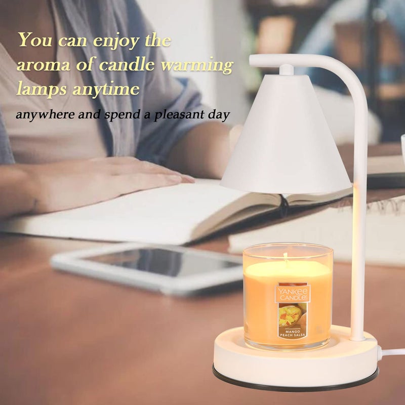 kobodon Candle Warmer Lamp, Electric Candle Lamp Warmer Birthday for Mom Women Home Bedroom Decor Dimmable Wax Melt Warmer for Scented Wax with 2 Bulbs, Jar Candles (White) - Image 3