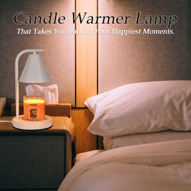 kobodon Candle Warmer Lamp, Electric Candle Lamp Warmer Birthday for Mom Women Home Bedroom Decor Dimmable Wax Melt Warmer for Scented Wax with 2 Bulbs, Jar Candles (White) - Image 4