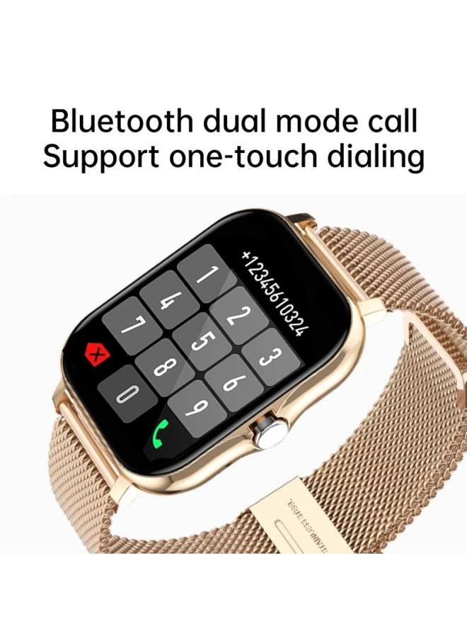 Generic - Y13 Smart Watch 1.83-inch/GT20 Bracelet Heart Rate Monitoring Bluetooth Call Touch Screen Smart Bracelet-Color:Powder Glue + Powder Three Beads Steel Belt - Image 1