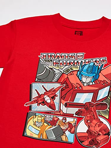 TRANSFORMERS تي شيرت قصير الأكمام للأولاد من ترانسفورمرز، أحمر، 5 6 أمريكي - Image 2