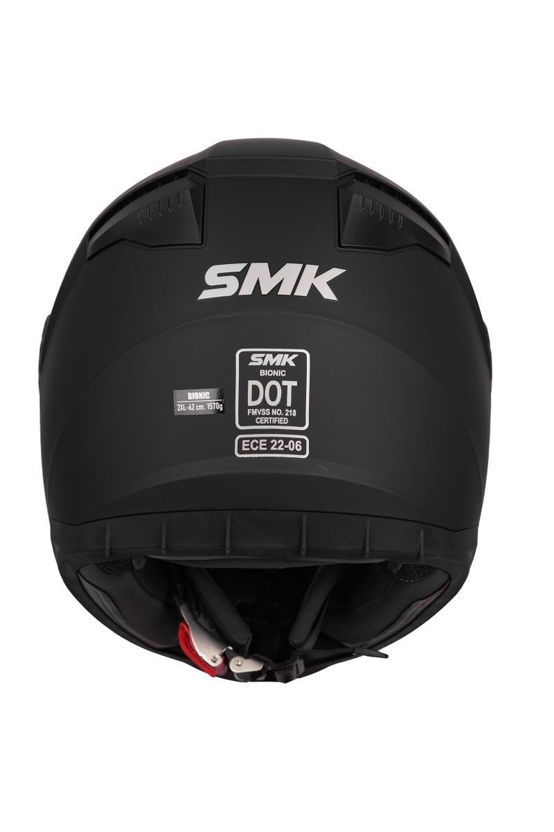 SMK SMK Bionic Adult Solid Matte Black MA200 Full Face Helmet - 70010 - Image 4