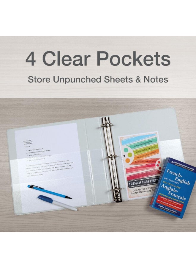 Cardinal 3 Ring Binder, 1.5 Inch Premier Easy Open Binder, ONE-Touch Locking Slant-D Rings, 400-Sheet Capacity, ClearVue Cover, PVC-Free, Black (10311) (10310)
