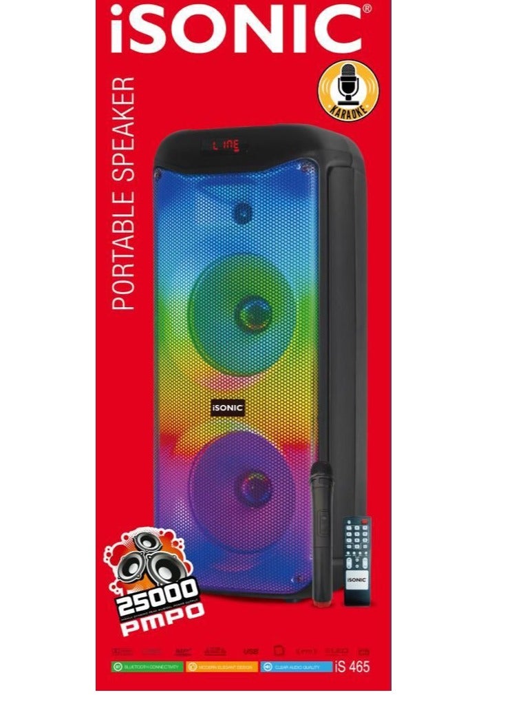 iSONIC مكبر صوت مزدوج للحفلات IS 465 BLACK 25000 PMPO - Image 3