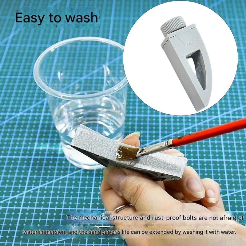 Model Curved Grinding Tool Handhold Flat Curved Sander Sanding Polishing Tool Adjustable Sandpaper Tension Sanding Block - Image 2