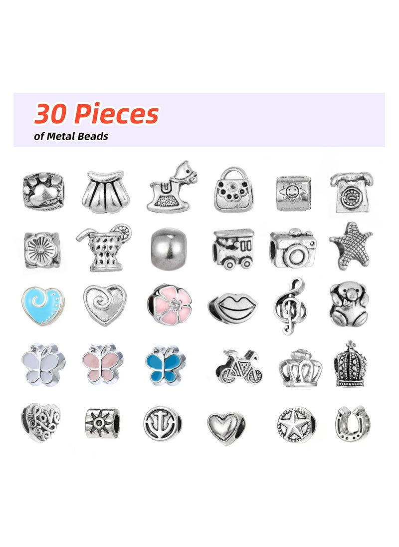 DELGREEN - Bracelet Making Kit for Girls 85PCs Charm Bracelets Kit with Jewelry Box Jewelry Charms Bracelets for DIY Craft Jewelry Gift for Adults and Kids Present For 8-12 Year Old Gir - Image 1