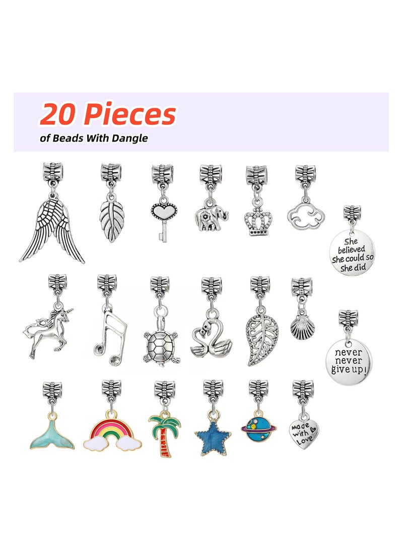 DELGREEN - Bracelet Making Kit for Girls 85PCs Charm Bracelets Kit with Jewelry Box Jewelry Charms Bracelets for DIY Craft Jewelry Gift for Adults and Kids Present For 8-12 Year Old Gir - Image 1