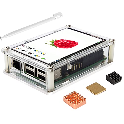 DORHEA for Raspberry Pi Display 3.5 inch TFT LCD Screen Kit, 3.5'' 480x320 Resolution TFT Touch Screen Moudle with Protective Case Touch Pen Heatsinks for Raspberry Pi 4 3 B+,Pi 3 B, Pi 2, Pi Zero - Image 1