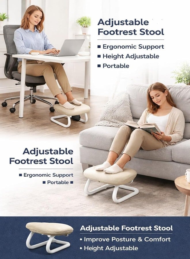 Ranade Mart Footrest Pad Stool Metal Frame and Faux Leather Cushion, U-Shape Base Designwith Padded Faux Leather Seat and Curved Metal Frame for Foldable Prayer Chair for Namaz Yoga Meditation, - Image 3