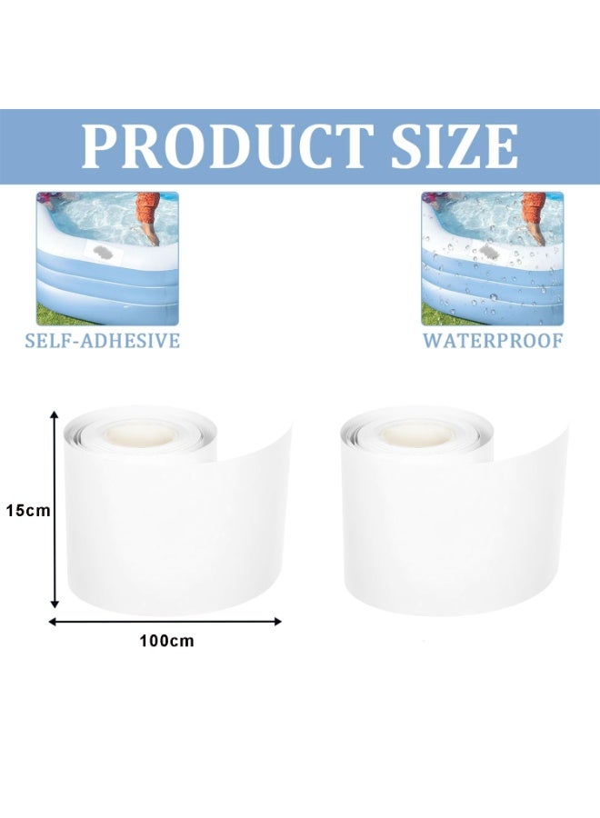 ديوتي عبوتان من بكرات إصلاح قابلة للنفخ مصنوعة من مادة TPU الشفافة شديدة التحمل، وشريط لاصق ذاتي مقاوم للماء، للاستخدام في حمامات السباحة، والمراتب الهوائية، والخيام، والبيوت النطاطة، والألعاب القابلة للنفخ الخارجية (15×100 سم لكل منهما) - Image 5