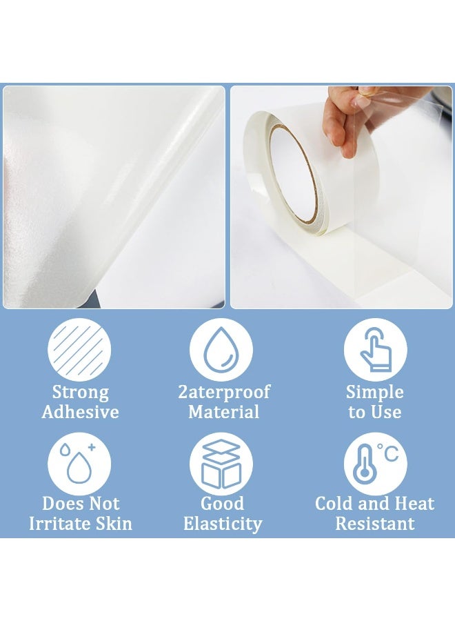 ديوتي عبوتان من بكرات إصلاح قابلة للنفخ مصنوعة من مادة TPU الشفافة شديدة التحمل، وشريط لاصق ذاتي مقاوم للماء، للاستخدام في حمامات السباحة، والمراتب الهوائية، والخيام، والبيوت النطاطة، والألعاب القابلة للنفخ الخارجية (15×100 سم لكل منهما) - Image 2