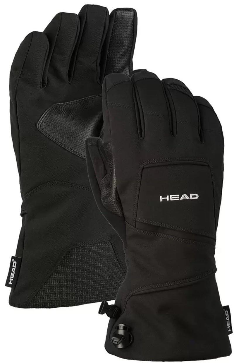HEAD Mens Womens Unisex Touchscreen Compatible Ski Gloves - Zippered Heat/Storage Pocket, Enhanced Grip, Comfort, Versatility (Black, X-Small)