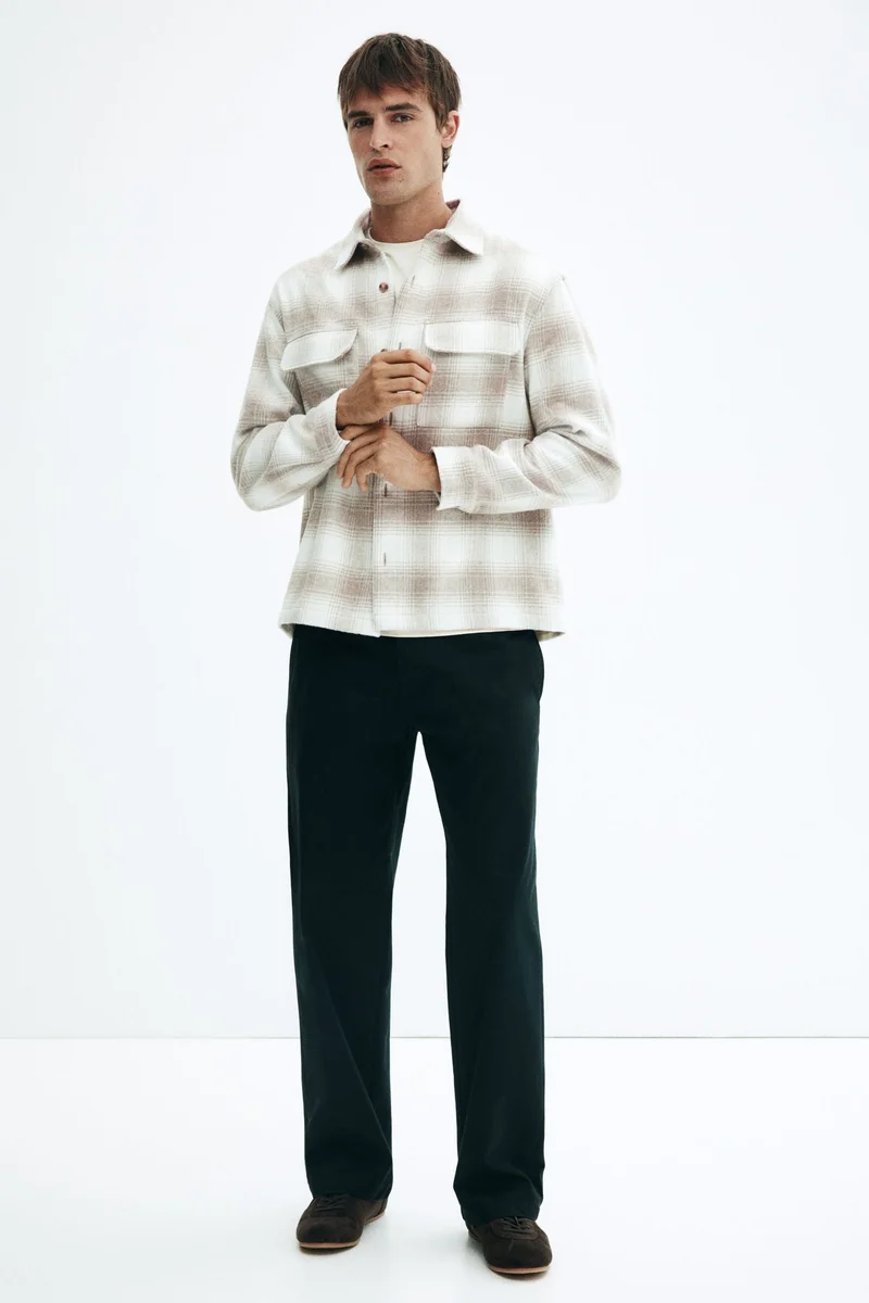 اتش اند ام جاكيت خفيف من الفلانيل بقصّة عادية