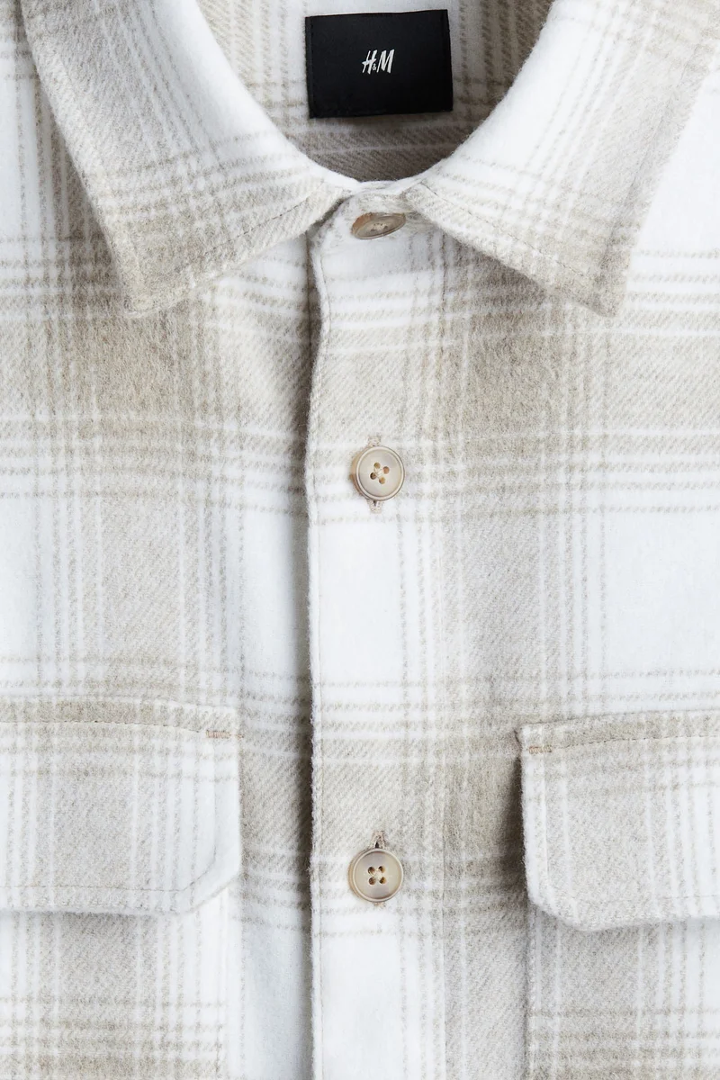 H&M  Regular Fit Flannel overshirt for Men | Best Price UAE