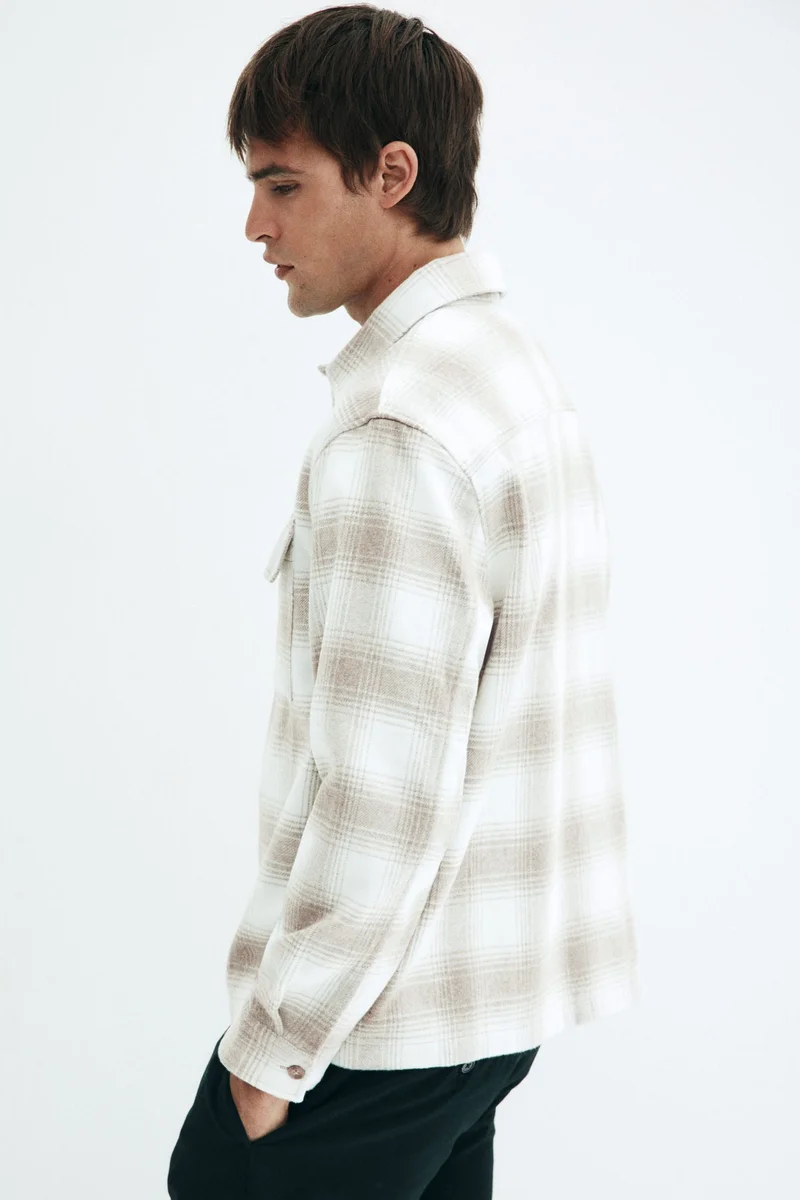 H&M  Regular Fit Flannel overshirt for Men | Best Price UAE