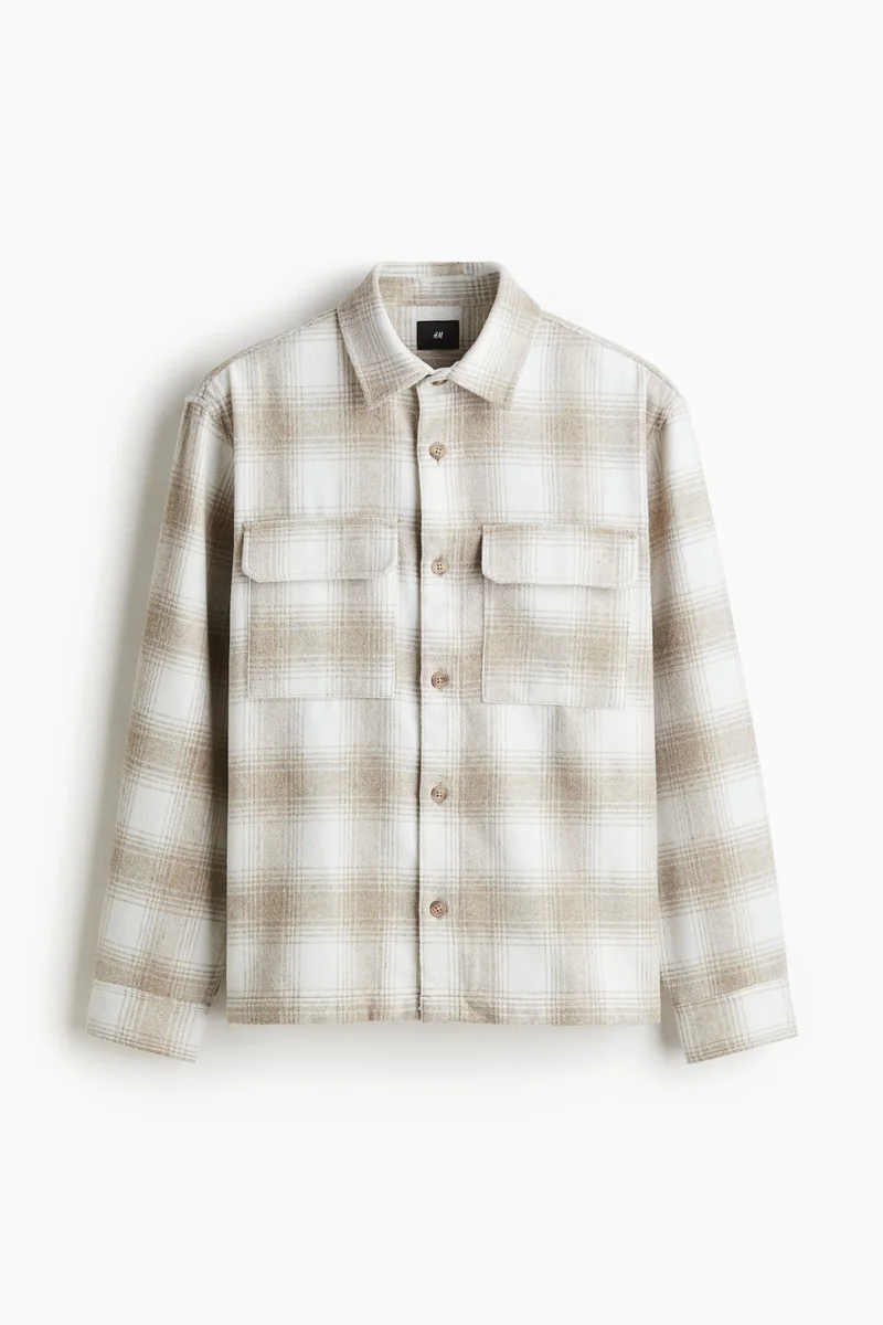 H&M  Regular Fit Flannel overshirt for Men | Best Price UAE