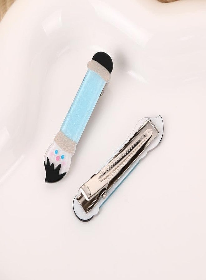 PLwelth 4Pcs Teacher Hair Clips Funny Pencil Ruler Scissors Painting Brush Hairpins for Teachers Students Cute Study Hair Barrette Back To School Hair Accessories Fashion Teacher Appreciation Gift - Image 5