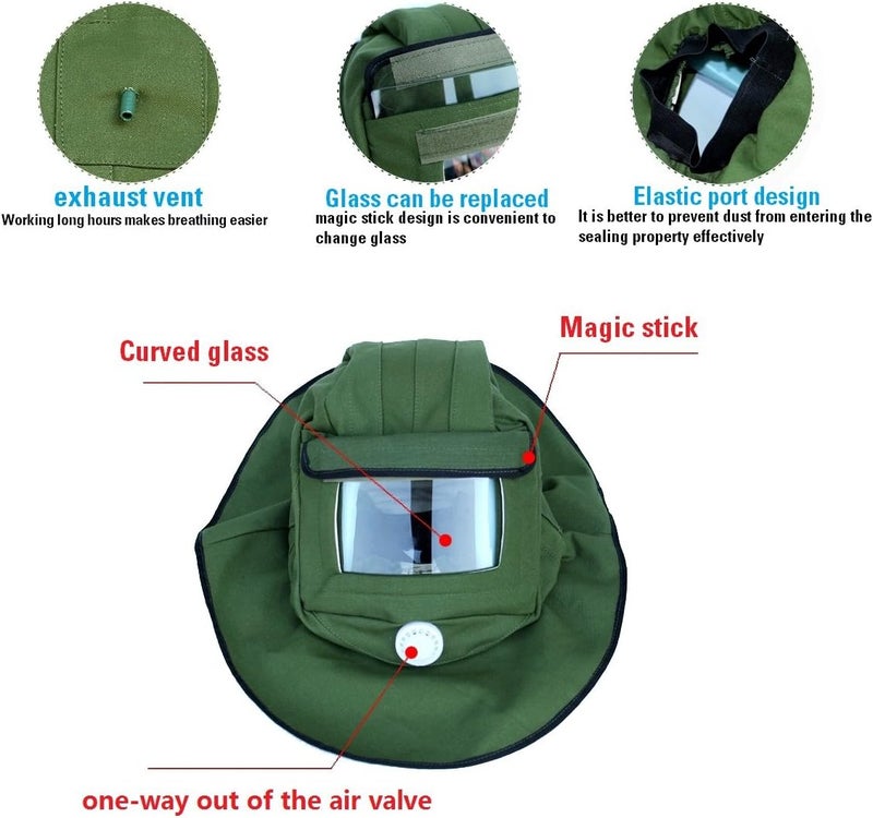 CKLT غطاء رأس للرمل، شال قماشي واقي من الغبار، قناع واقي للرمل للرسم والقطع، حماية للأعمال اليدوية - Image 5